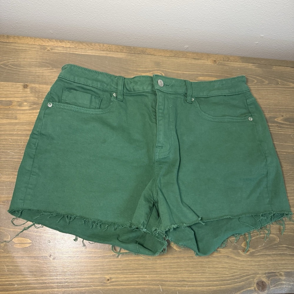 Vigoss Green High-Rise Denim Jean Shorts